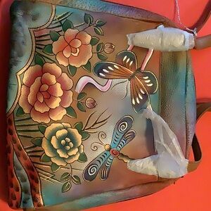 Anuschka Butterfly Dragonfly Handbag Shoulderbag
